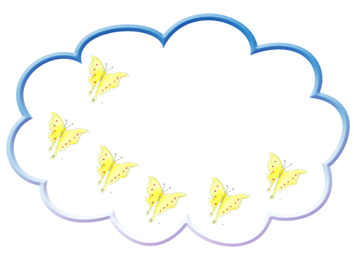 Seis mariposas dentro de la nube