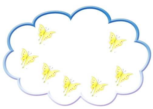 Siete mariposas dentro de la nube